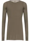 Rick Owens Grey Long-sleeve T-shirt In Viscose And Silk Blend Man In Gray