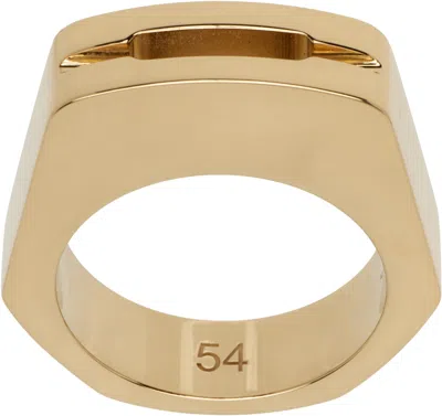 Rick Owens Hollywood Temple Grill Ring In Gold