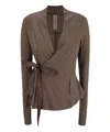 Rick Owens Hollywood Viscose Blend Cardigan In Brown