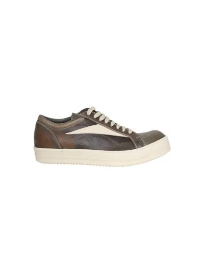 Rick Owens Hollywood Vintage Sneakers Dust And Milk In Brown