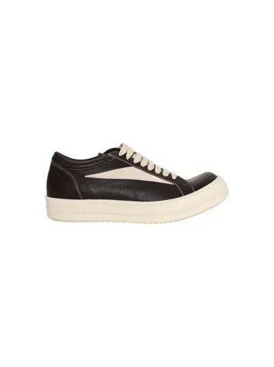 Rick Owens Hollywood Vintage Sneakers Mahogany And Milk In Brown