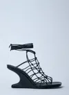 Rick Owens 80mm Web Cantilever Leather Sandals In Black