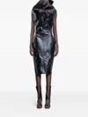 Rick Owens Hollywood Wingled Mini Dress In Blue