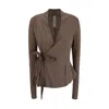 Rick Owens Hollywood Viscose Blend Cardigan In Brown