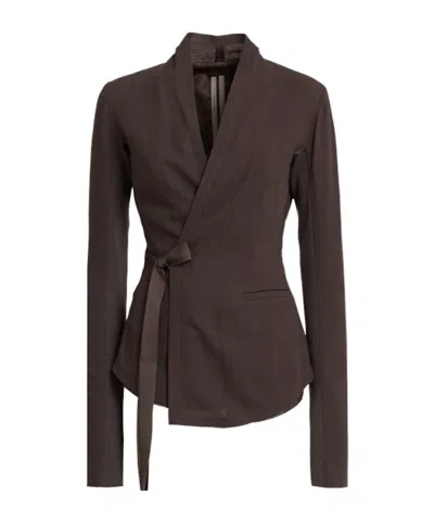 Rick Owens Hollywood Wool Sable Jacket In Brown