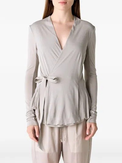 Rick Owens Hollywood Wrap Jacket In Gray