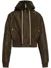 Rick Owens Hooded Bomber Jacket In Brown