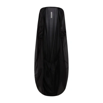 Rick Owens Hooded Bubble Cape In Black