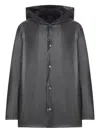Rick Owens Hooded Button-fastening Jacket In Black