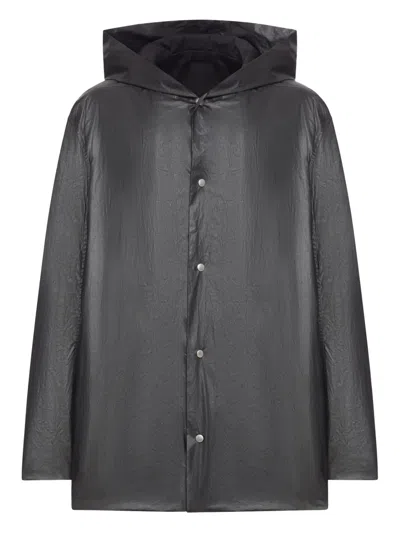 RICK OWENS HOODED BUTTON-FASTENING JACKET