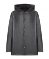 Rick Owens Hooded Button-fastening Jacket In Black