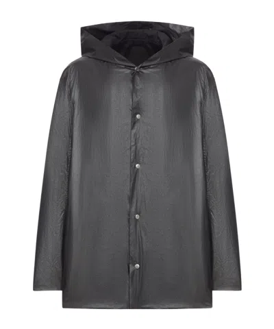 Rick Owens Hooded Casual Jacket In Black