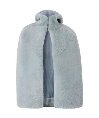 Rick Owens Hooded Cloak In Blue