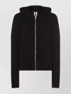 Rick Owens Hooded Crewneck Sweater Ribbed Texture In Black