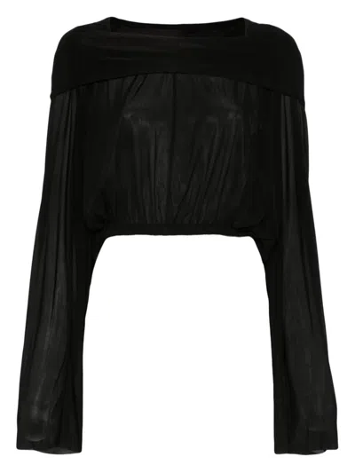 RICK OWENS RICK OWENS HOODED CROP BLOUSE