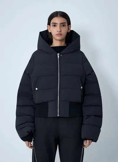 Rick Owens Hooded Down Jacket In Black