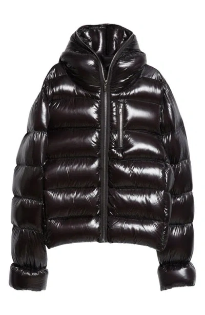 Rick Owens Hooded Down Puffer Jacket In Black
