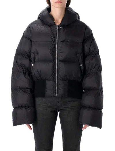 Rick Owens Hooded Downjkt In Black