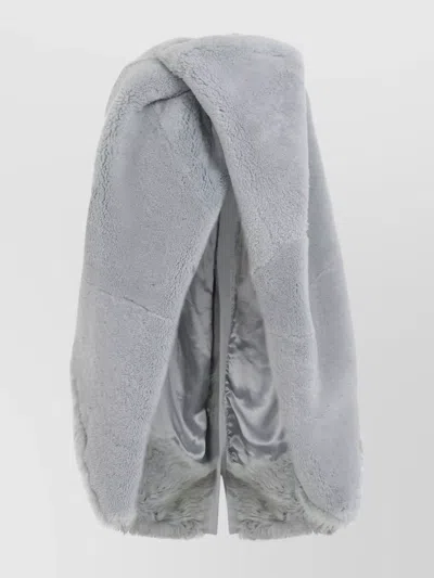 RICK OWENS HOODED FAUX FUR SHEARLING CAPE DESIGN