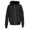 Rick Owens Hooded Goose Down Bomber Jacket In Black Nylon In Black