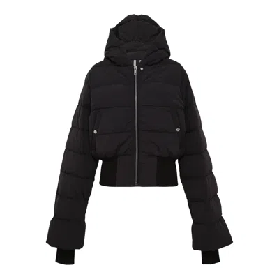 Rick Owens Hooded Jacket Matte Nylon In Black