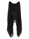 Rick Owens Draped Sheer V-neck Coverups In Black