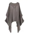 Rick Owens Hooded Kaftan Top In Pepper Grey