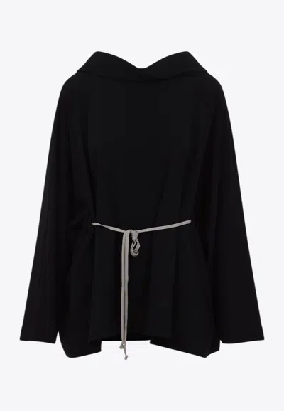 RICK OWENS HOODED LONG-SLEEVED MINI DRESS