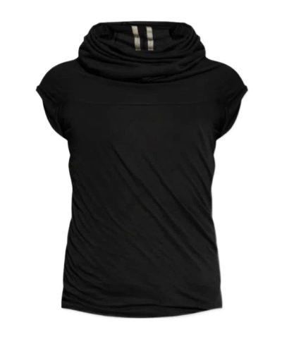 Rick Owens Hooded Organic Cotton Vest In Black