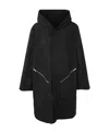 Rick Owens Hooded Oversized Raincoat In Black