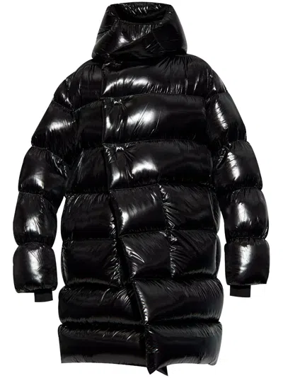 Rick Owens Black Porterville Hooded Liner Down Coat In 09 Black