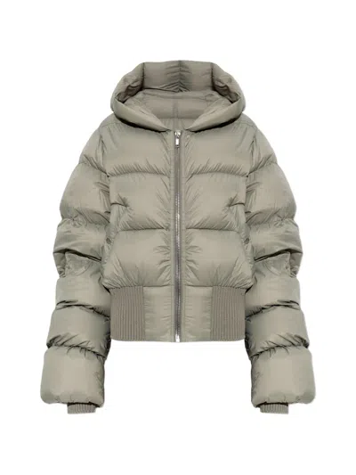 Rick Owens Hooded Padded Jacket In Gray