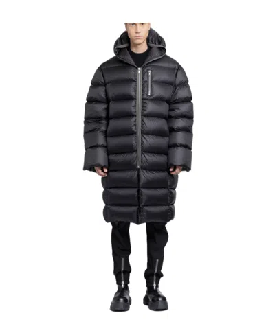 Rick Owens Hooded Puffer Coat In Black