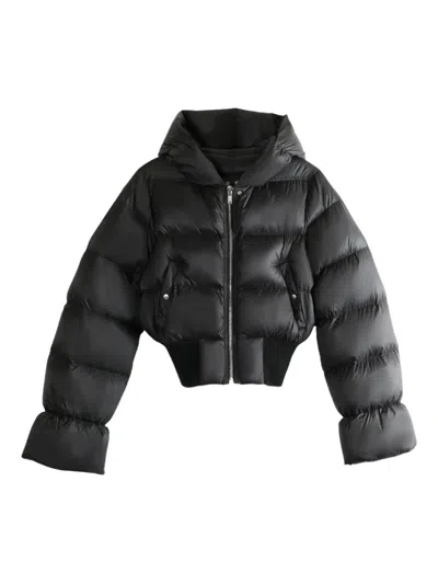 Rick Owens Hooded Puffer Jacket In Black