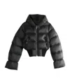 Rick Owens Hooded Quilted Down Jacket With Elastic Hem In Black