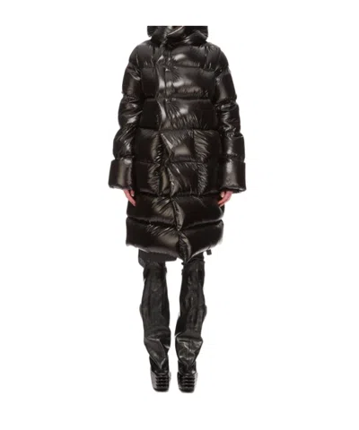 Rick Owens Hooded Puffer Jacket In Black