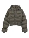 Rick Owens Hooded Puffer Jacket In Green