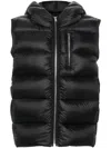 Rick Owens Hooded Quilted Down Gilet In Black