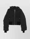 Rick Owens Hooded Quilted Down Jacket And Pockets In Blue