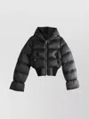 Rick Owens Hooded Quilted Down Jacket With Elastic Hem In Black