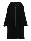Rick Owens Hooded Raincoat In Black