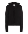 Rick Owens Hooded Crewneck Sweater Ribbed Texture In Black