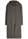 Rick Owens Hooded Shell Jacket In Gray