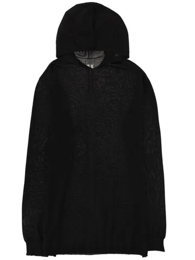 Rick Owens Hooded Shirt In Black