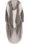 RICK OWENS HOODED SILK HABOTAI BUBBLE COAT WITH