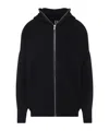 Rick Owens Oversized Black Knit Sweatshirt With Full Zip In Black