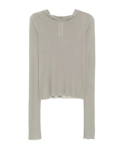 Rick Owens Hooded Sweater In Brown