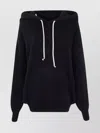 Rick Owens Hooded Sweater With Drawstring And Pocket In Black