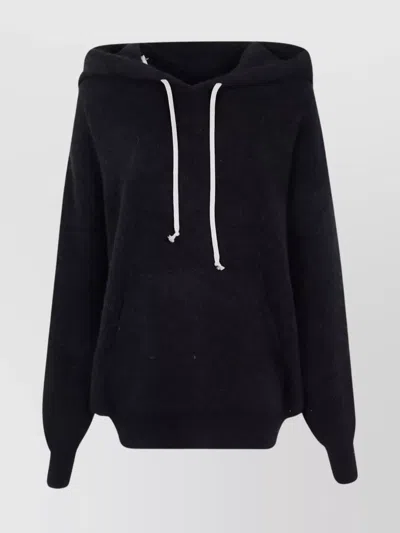 RICK OWENS HOODED SWEATER WITH DRAWSTRING AND POCKET