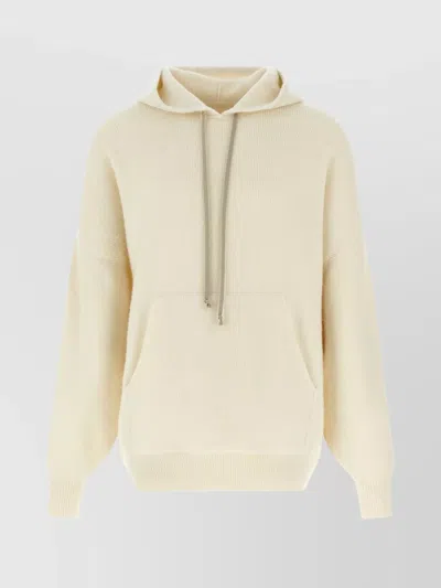 RICK OWENS HOODED SWEATER WITH DRAWSTRING AND POCKET